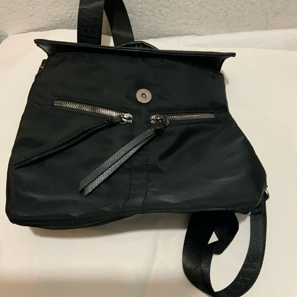 Botkier Mini Black Faux Leather Nylon Backpack - Picture 12 of 15